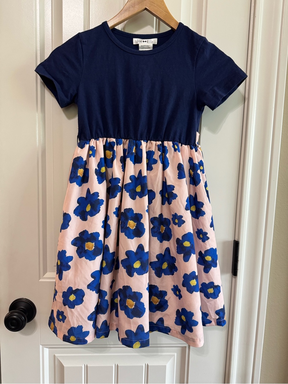 Joe and Ella Blue Pink Floral Girls Party Dress Size 6